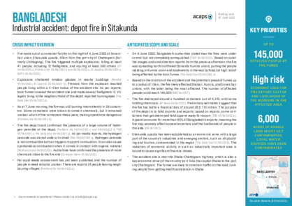 Bangladesh: Industrial accident, depot fire in Sitakunda 