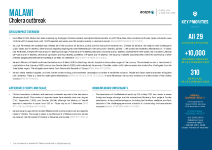 Malawi: cholera outbreak