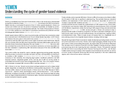 Yemen: understanding the cycle of gender-based violence