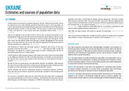 Ukraine: estimates and sources of population data