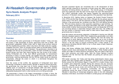 Syria: Al-Hasakeh Governorate profile