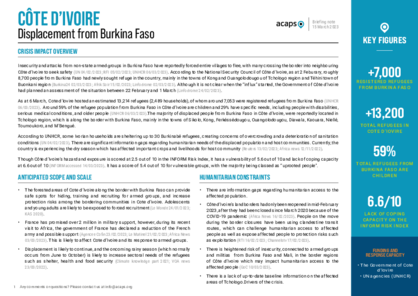 Côte d’Ivoire: Displacement from Burkina Faso