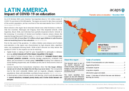Latin America: COVID-19 and impact on education 