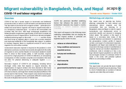 COVID-19 and Migrant Vulnerability in Bangladesh, India and Nepal 