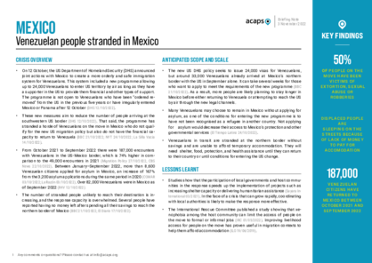 Mexico: Venezuelan people stranded in Mexico 