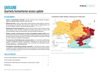 Ukraine: Quarterly humanitarian access update