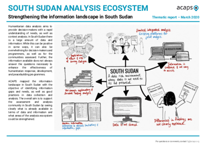 South Sudan: Analysis Ecosystem