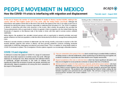 Mexico: COVID-19 and Migration 
