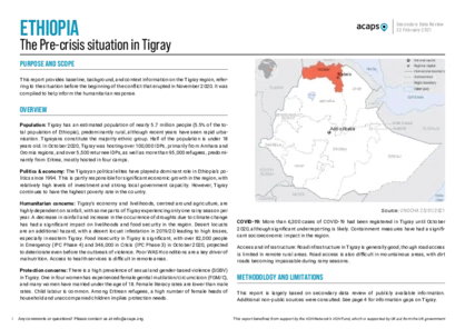 Ethiopia: Pre-crisis situation in Tigray 