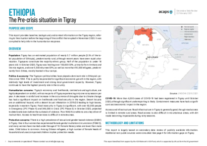Ethiopia: Pre-crisis situation in Tigray 