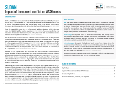 Sudan: impact of current conflict on WASH needs 