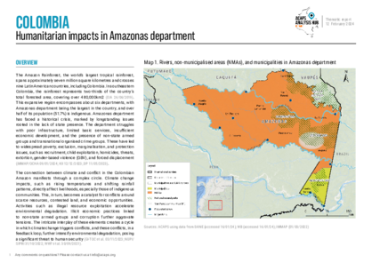 Colombia: humanitarian impacts in Amazonas department