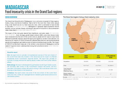 Madagascar: Food insecurity crisis in the Grand Sud regions