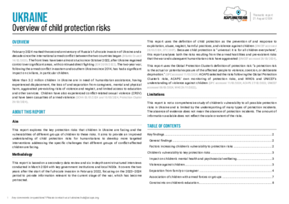 Ukraine: overview of child protection risks