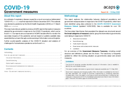 Covid-19 Government Measures Update VI