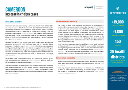 Cameroon: Increase in cholera cases