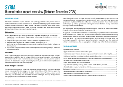 Syria: humanitarian impact overview (October–December 2024)