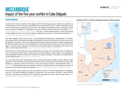 Mozambique: impact of the five-year conflict in Cabo Delgado