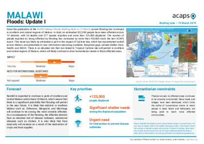 Malawi: Floods, Update I