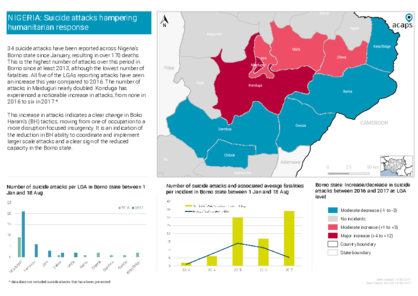 Nigeria: Suicide attacks hampering humanitarian response (map)