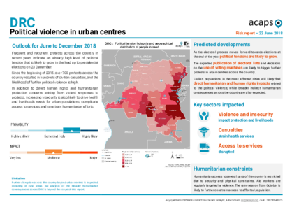 DRC: Political violence in urban centres