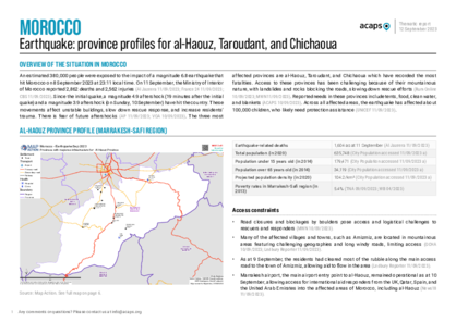 Earthquake in Morocco: province profiles for al-Haouz, Taroudant, and Chichaoua