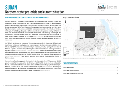 Sudan: Northern State pre-crisis and current situation