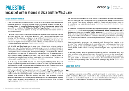 Palestine: impact of winter storms in Gaza and the West Bank