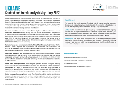 Ukraine: context and trends analysis May – July 2022