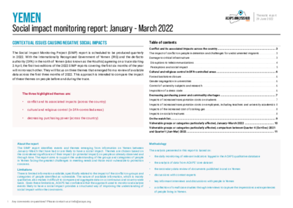 Yemen: Social impact monitoring January - March 2022