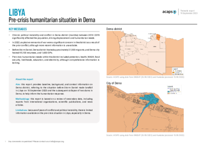 Libya: pre-crisis humanitarian situation in Derna