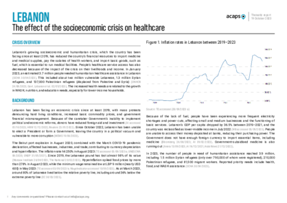 Lebanon: the effect of the socioeconomic crisis on healthcare