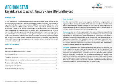 Afghanistan: Key risk areas to watch: January – June 2024 and beyond