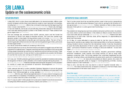 Sri Lanka: Update on the socioeconomic crisis
