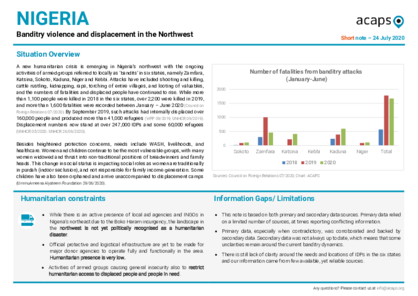 Nigeria: Banditry violence and displacement in the Northwest