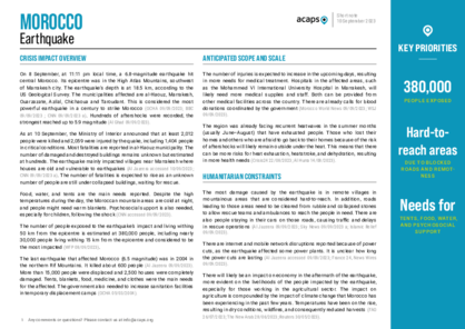 Morocco: earthquake 