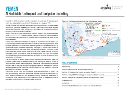 Yemen: Al Hodeidah fuel import and fuel price modelling