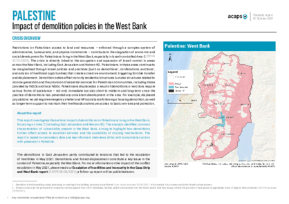 Palestine: Impact of demolition policies in the West Bank