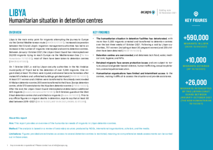 Libya: Humanitarian situation in detention centres